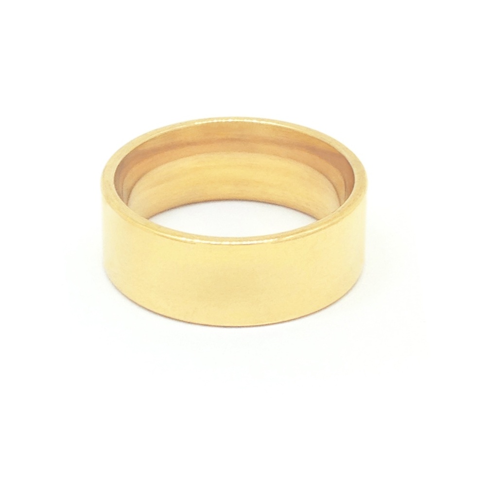 Ring Band Stainless Steel Wide Gold